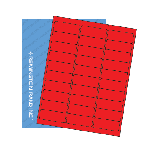 2-5/8″ x 1″ Fluorescent Red Sheeted Labels