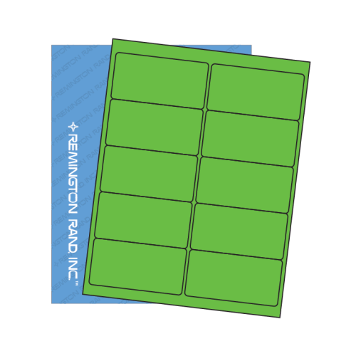 4″ x 2″ Fluorescent Green Sheeted Labels