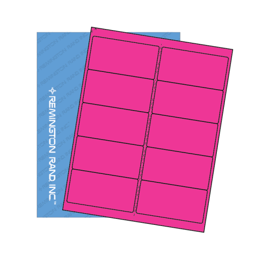 4″ x 2″ Fluorescent Pink Sheeted Labels