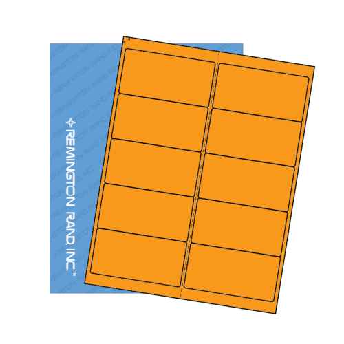 4″ x 2″ Fluorescent Orange Sheeted Labels