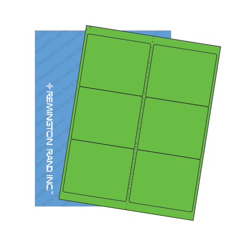 4″ x 3-1/3″ Fluorescent Green Sheeted Labels