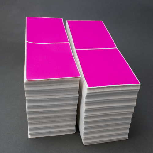 4″ x 6″ Fluorescent Pink Direct Thermal Fanfold Labels